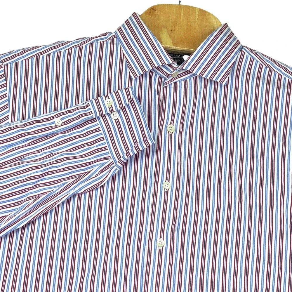 Polo Ralph Lauren Men's Shirt 17 1/2 34/35 Regent Classic Fit Striped Dress‎